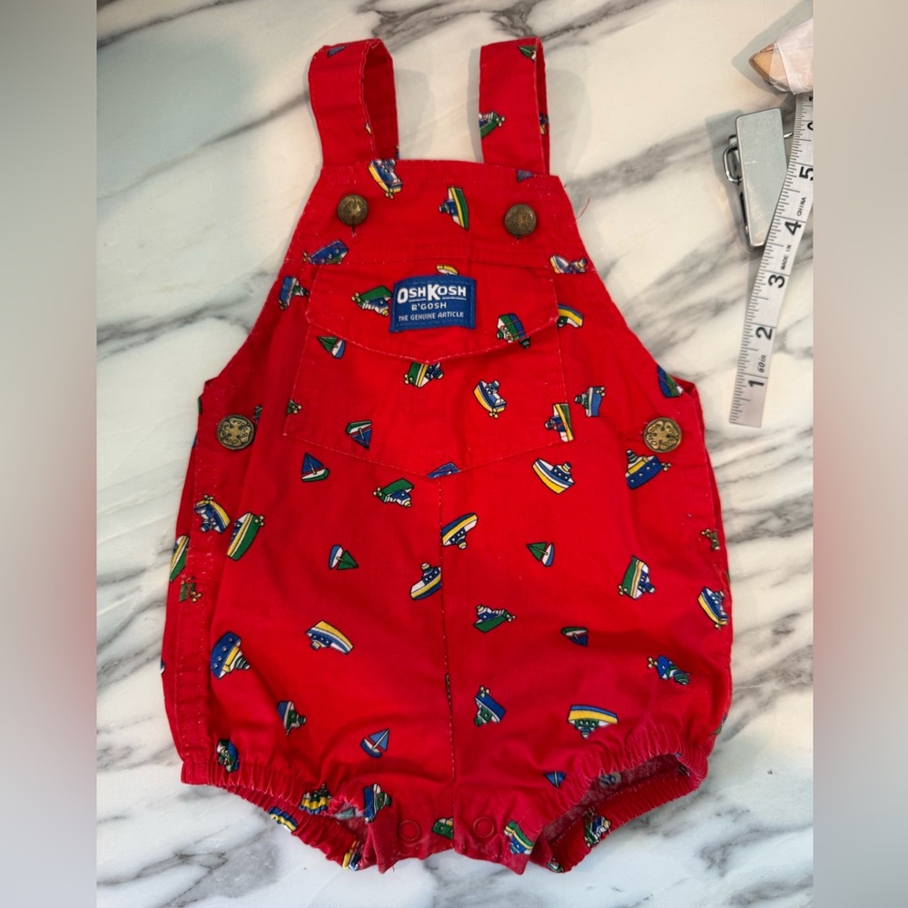 vintage 90s OshKosh Sailboat Shortalls